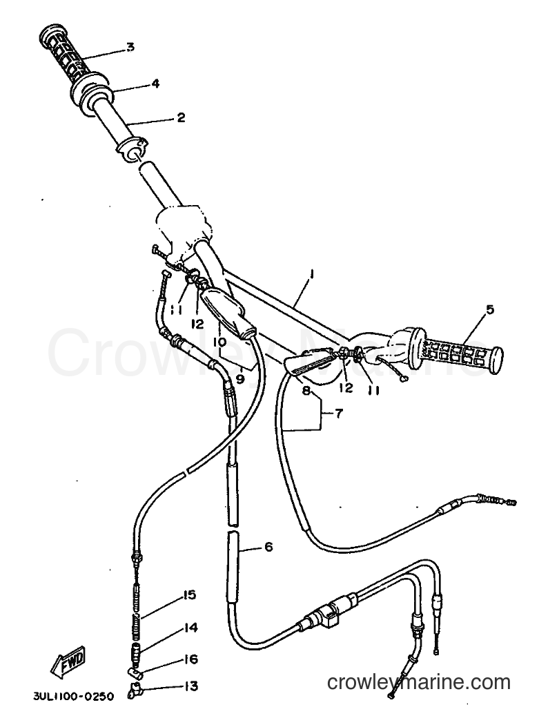 1991 Dirt Bike RT100 - RT100 (3UL2) [010] - STEERING HANDLE & CABLE