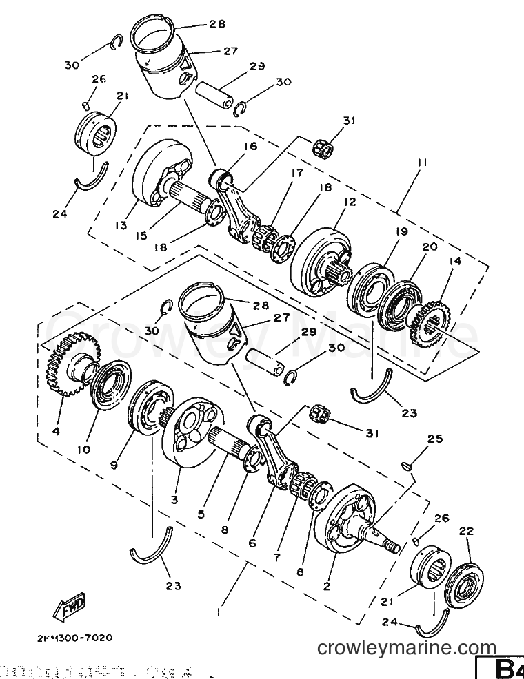 Yamaha Motors TZ250 (2KM) [999] - CRANKSHAFT & PISTON