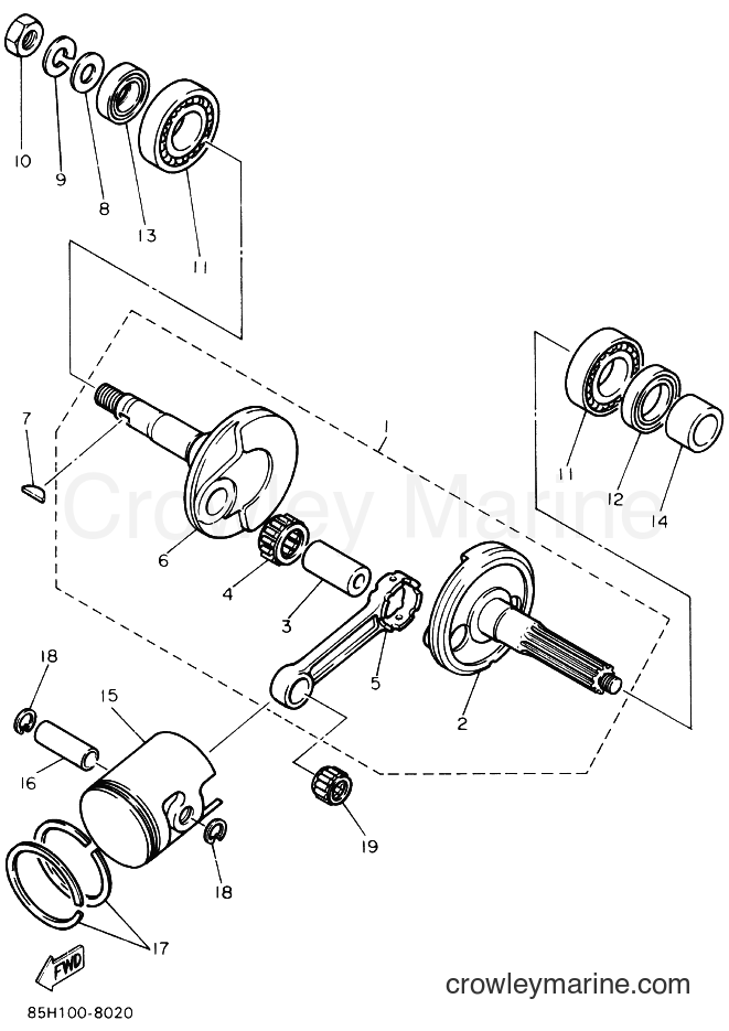 1989 Snowmobile SV80 - SV80 (85Y1) [010] - CRANKSHAFT & PISTON