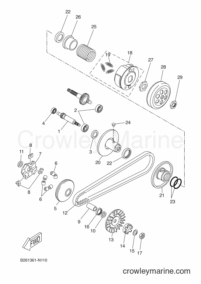 2014 Scooter YN50FMU - YN50FMU (B261) [010] - CLUTCH