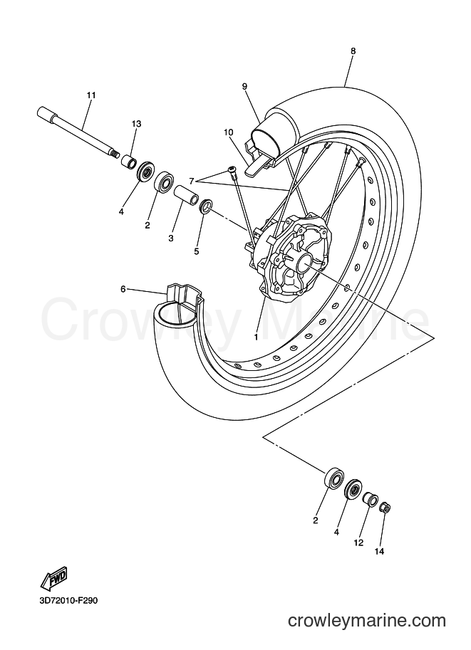 2012 Dirt Bike WR250X - WR250X (32DJ) [010] - FRONT WHEEL