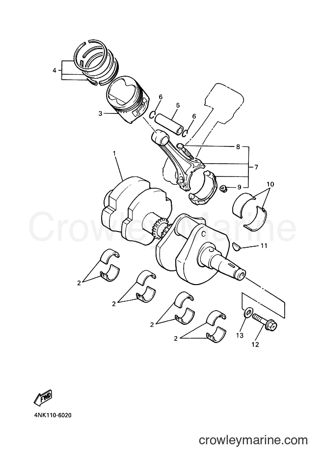 Yamaha Motors XVZ1300A (4YP4) [010] - CRANKSHAFT & PISTON