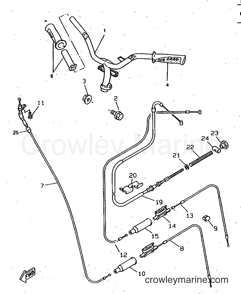 1997 Scooter CW50RSX - CW50RSX (5AA1) [999] - STEERING HANDLE & CABLE