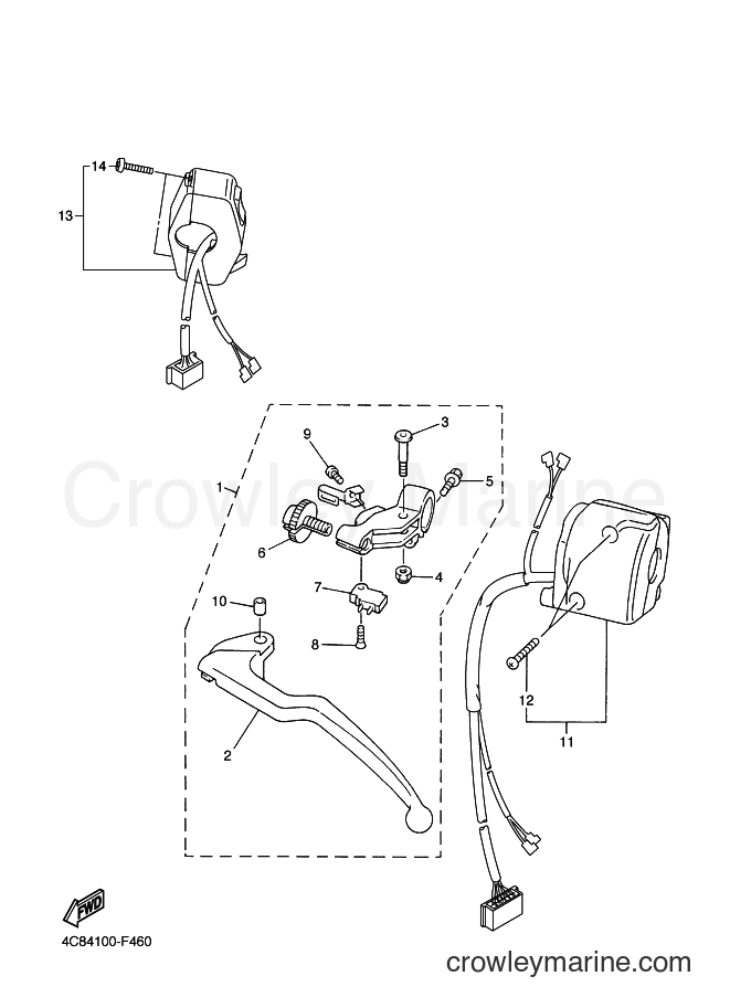 2008 Sport Bike YZF-R1 - YZF-R1 (4C8D) [010] - HANDLE SWITCH & LEVER