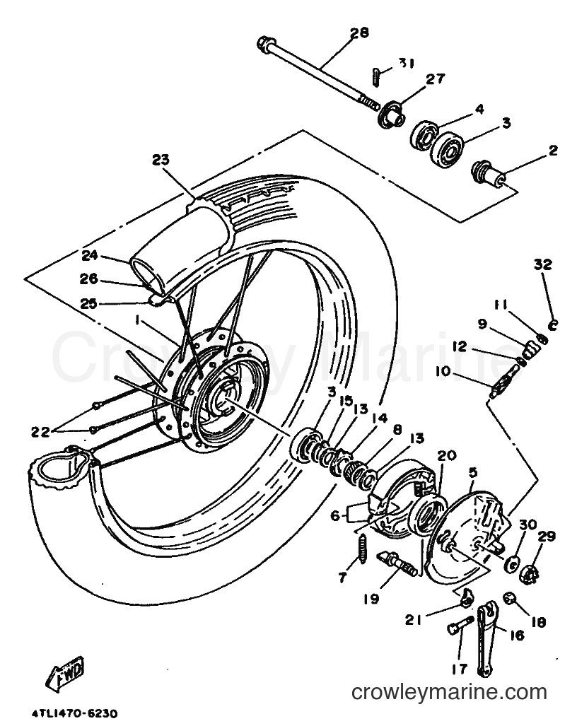 1996 Street Bike RX100 - RX100 (36L) [999] - FRONT WHEEL