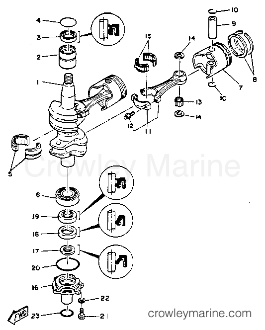 Yamaha Motors C40ELRR - CRANKSHAFT PISTON
