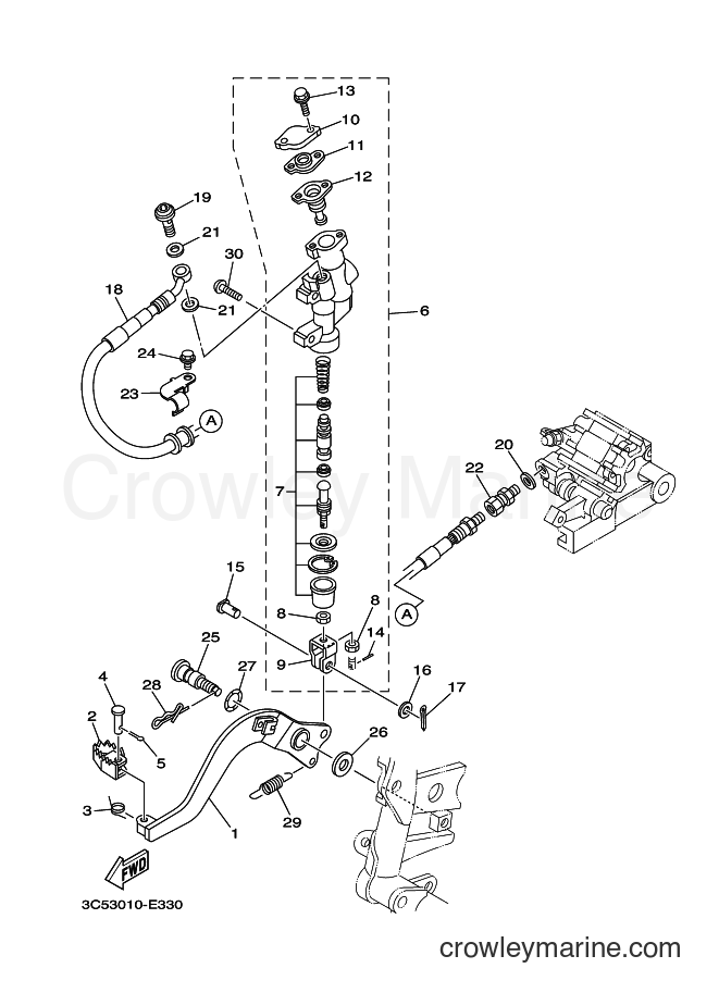 2012 Dirt Bike XT250 - XT250 (3C5W) [010] - REAR MASTER CYLINDER