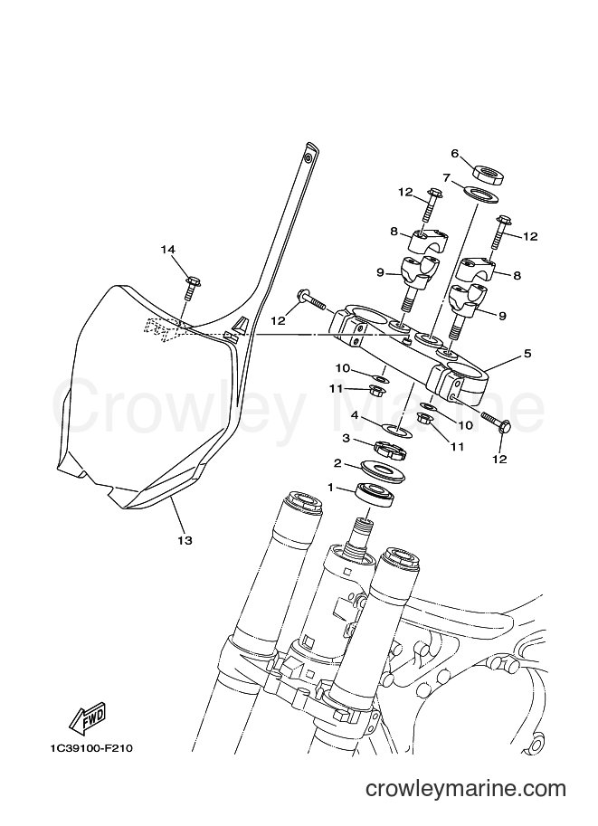 2012 Dirt Bike YZ125 - YZ125 (1SR2) [010] - STEERING