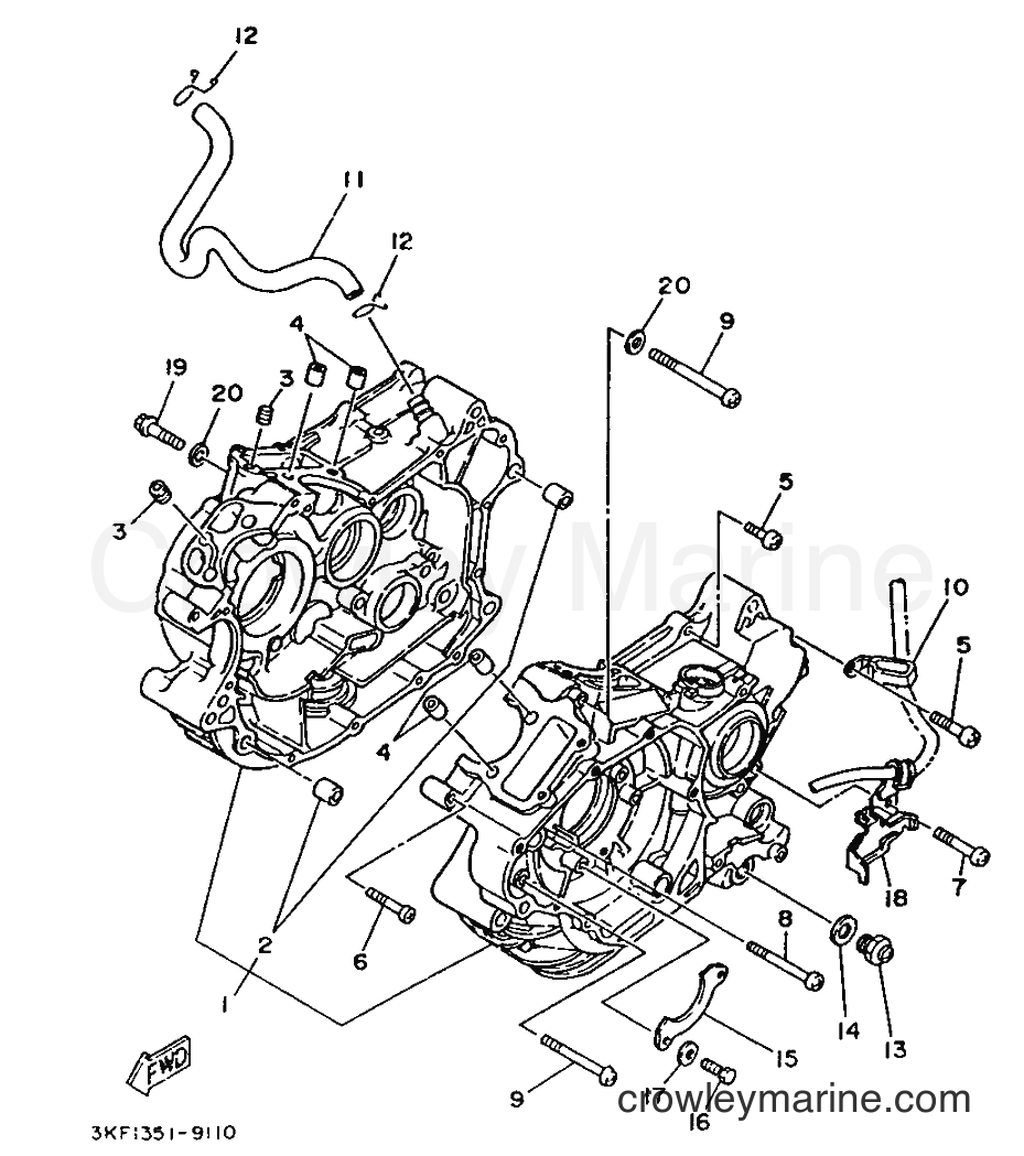 Yamaha Motors XV250 (3DN3) [010] - CRANKCASE