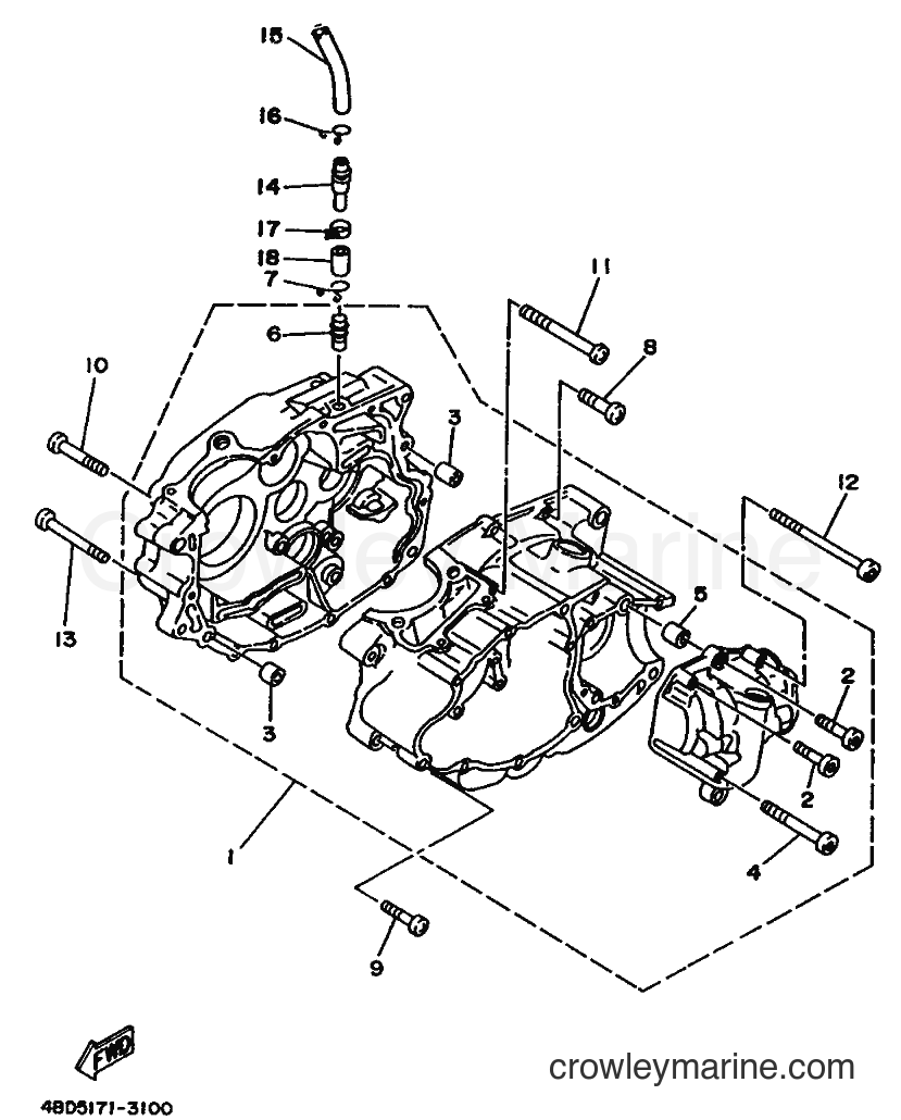 Yamaha Motors YFB250 (4BDH) [010] - CRANKCASE