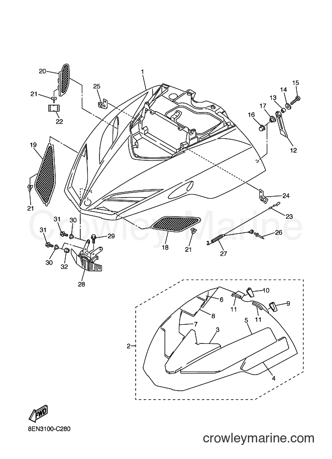 2004 Snowmobile SXV700 - SXV700 (8EN4) [010] - SHROUD