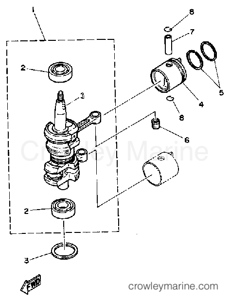 Yamaha Motors 8SG - CRANK PISTON