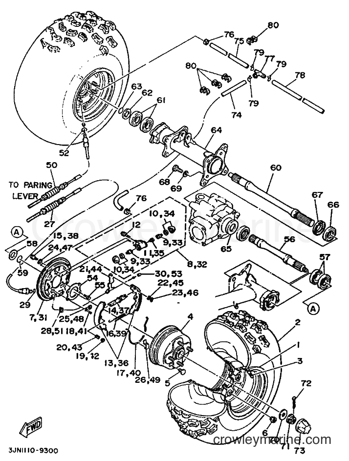 1989 ATV YFU1 - YFU1 (3JN2) [010] - REAR WHEEL