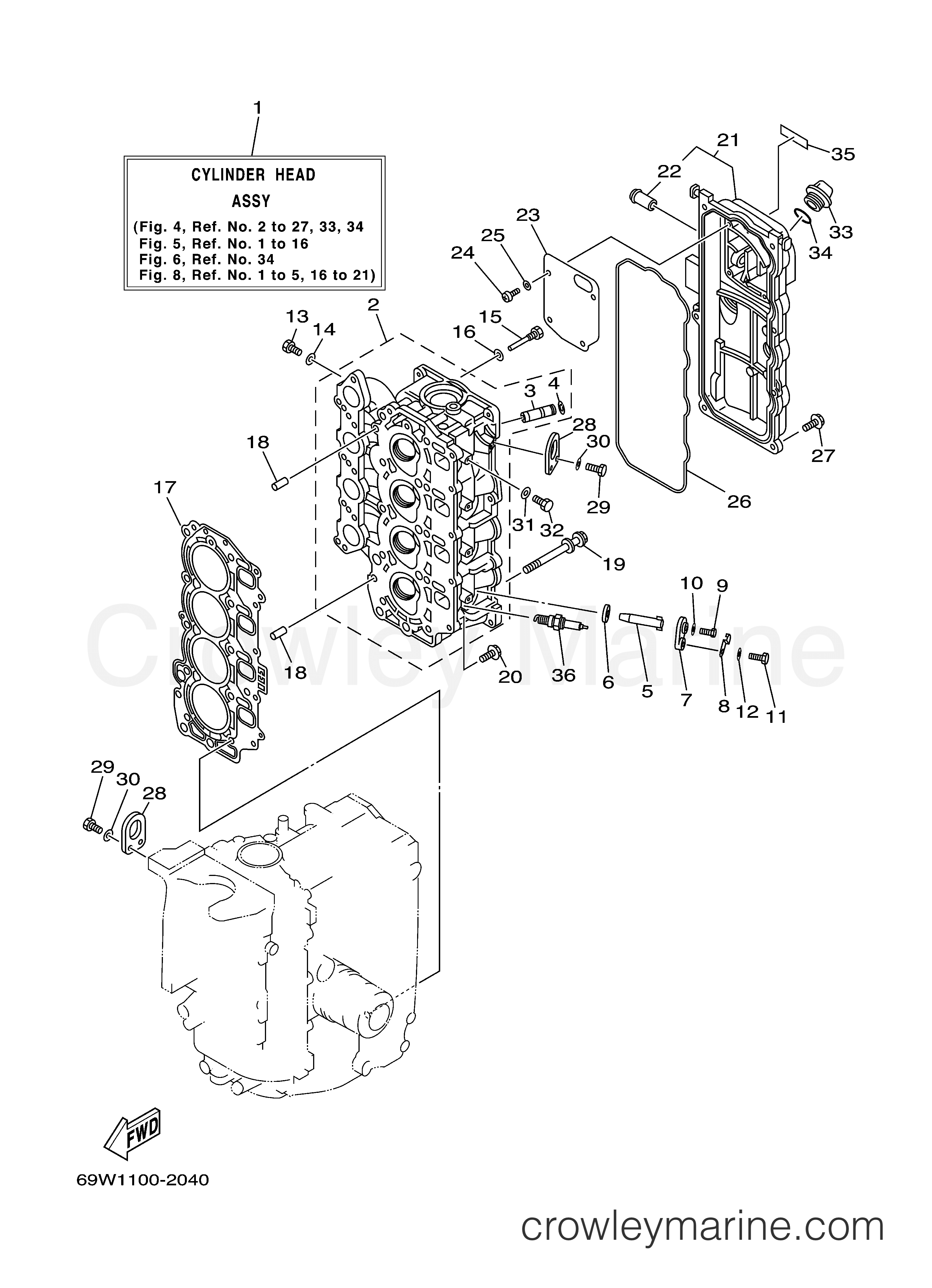 Yamaha Motors F60TJRB - CYLINDER CRANKCASE 2