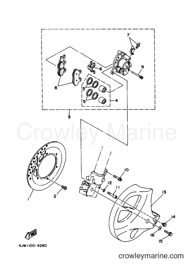 1994 Dirt Bike WR250Z - WR250Z (4JW1) [999] - FRONT BRAKE CALIPER