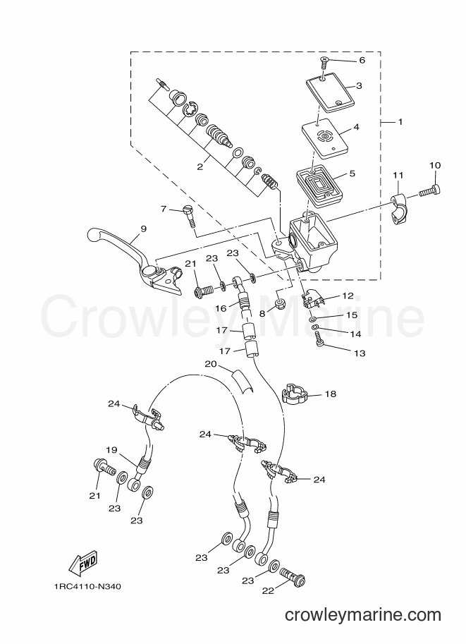 2014 Street Bike MT09 - MT09 (1RCJ) [010] - FRONT MASTER CYLINDER