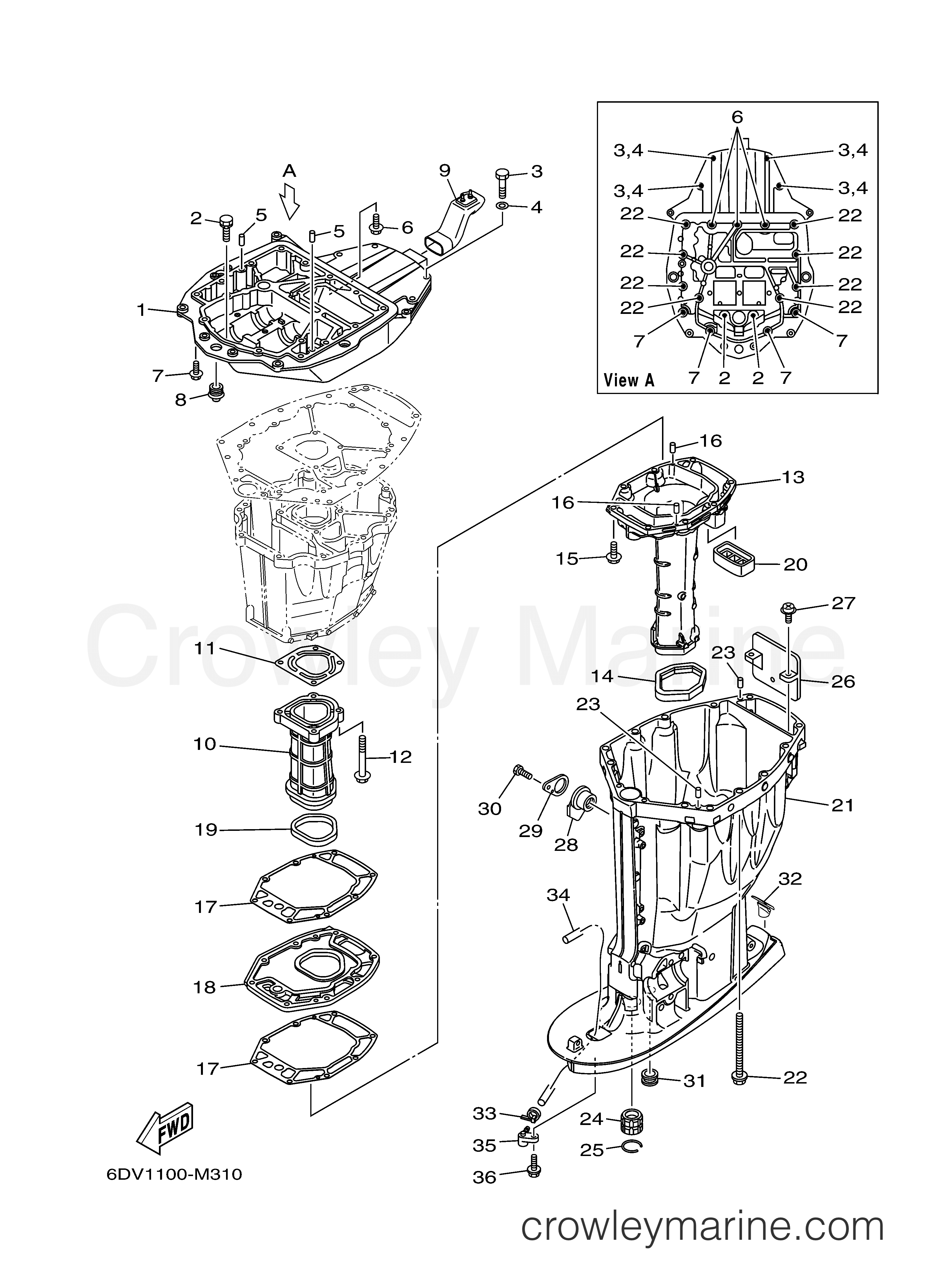 Yamaha Motors F200XCA - UPPER CASING