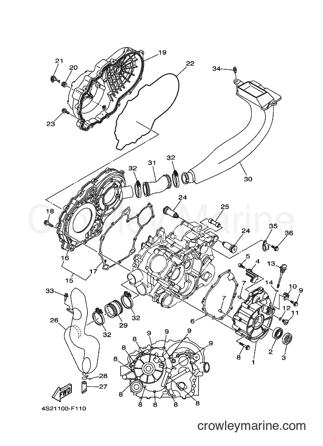2010 ATV YFM350FWAN - YFM350FWAN (4S2K) [020] - CRANKCASE COVER 1