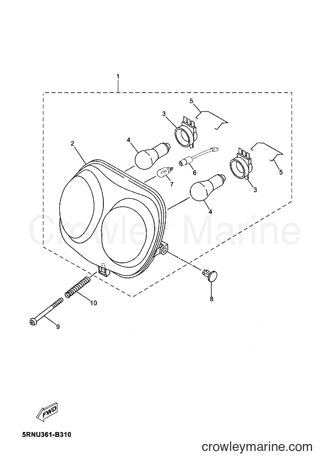 Yamaha Motors YN50 (5RNU) [010] - HEADLIGHT