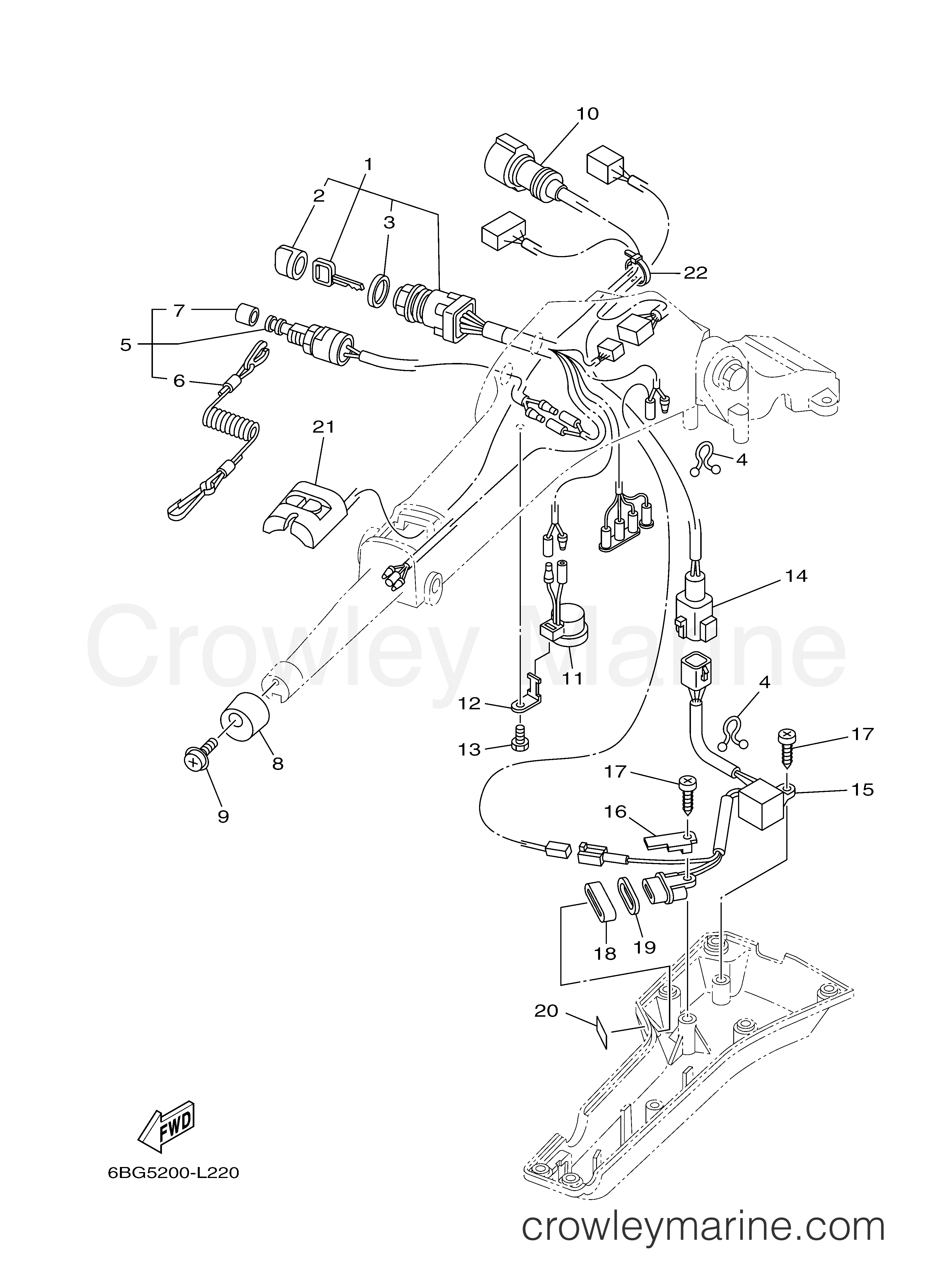 STEERING 2 2013 Yamaha Outboard 40hp F40LEHA Crowley Marine