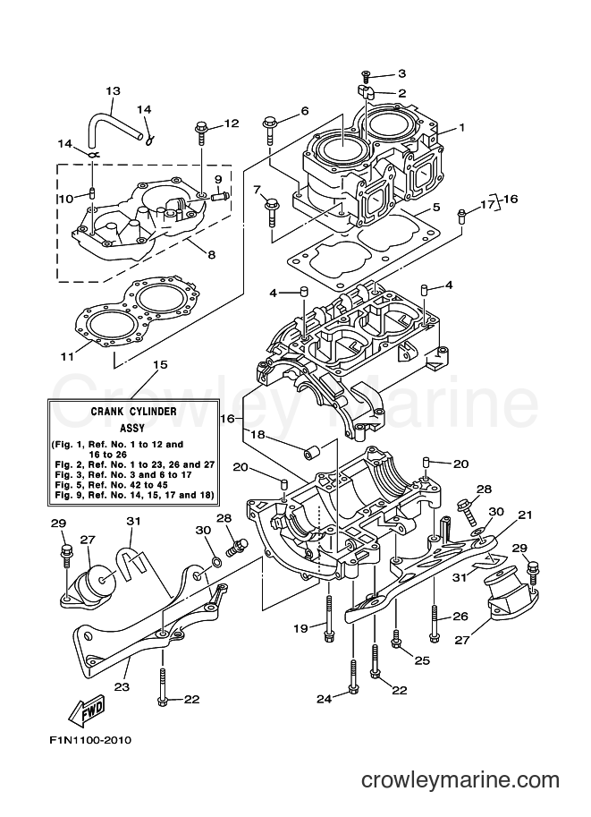 Yamaha Motors SJ700B-A (F1N1) [020] - CYLINDER & CRANKCASE