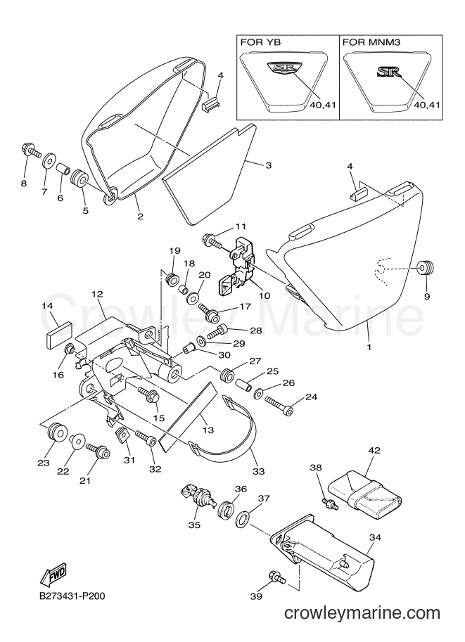 2015 Street Bike SR400 - SR400 (B273) [010] - SIDE COVER