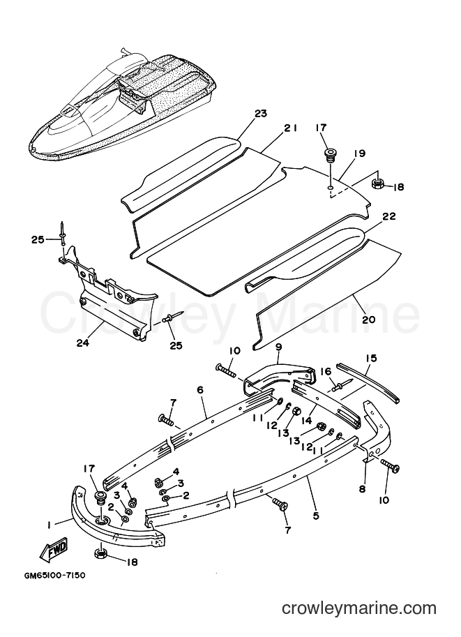 Yamaha Motors JET FOR SJ700AY (64V1) [03A] - GUNWALE & MAT