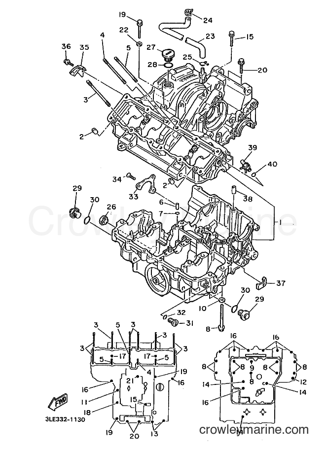 1991 Sport Bike FZR1000 - FZR1000 (3LE3) [010] - CRANKCASE