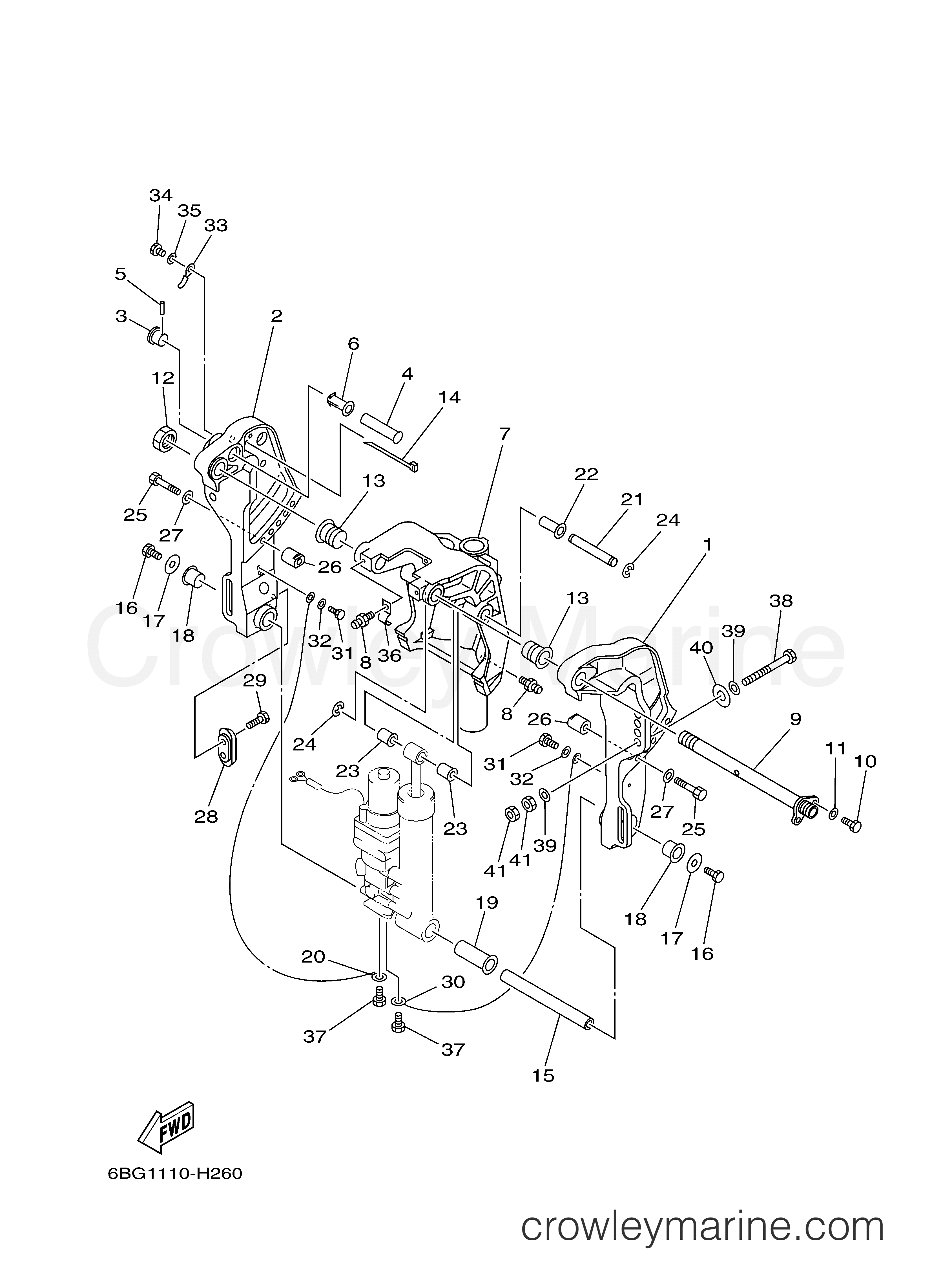 Yamaha Motors F40LA - BRACKET 1