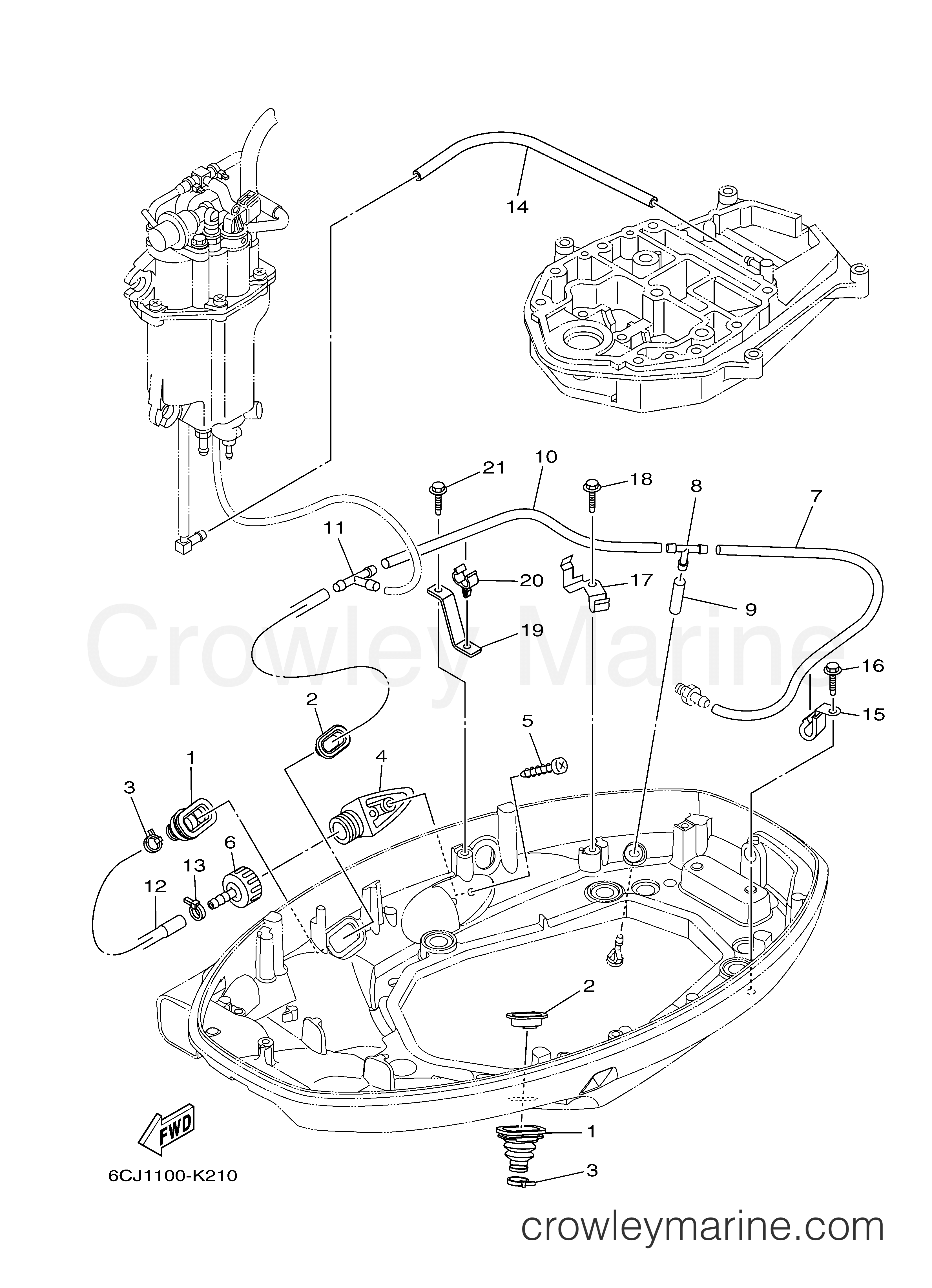 Yamaha Motors F70LA - BOTTOM COWLING 2