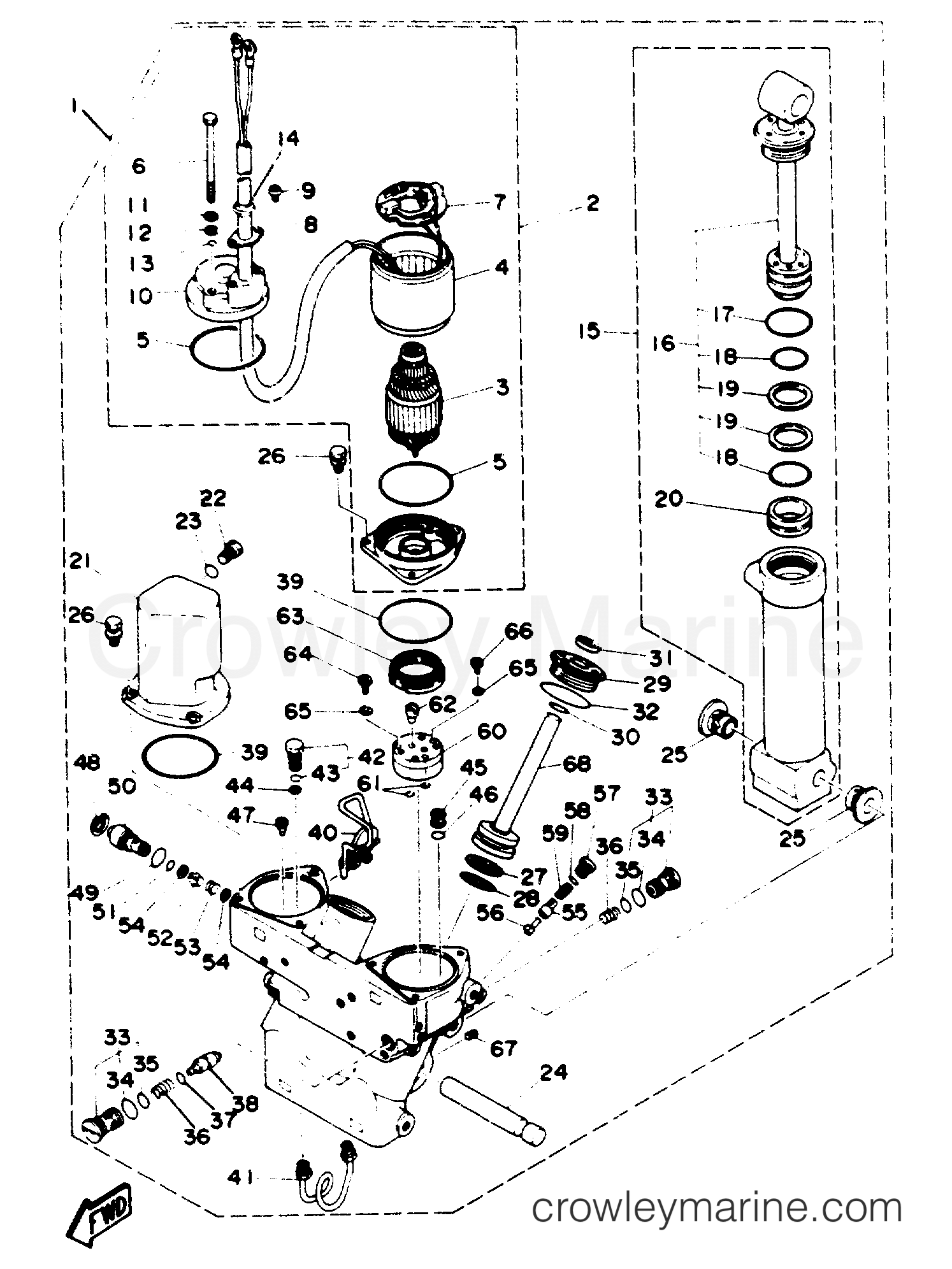 POWER TRIM TILT ASSEMBLY - 1993 Outboard 115hp C115TLRR