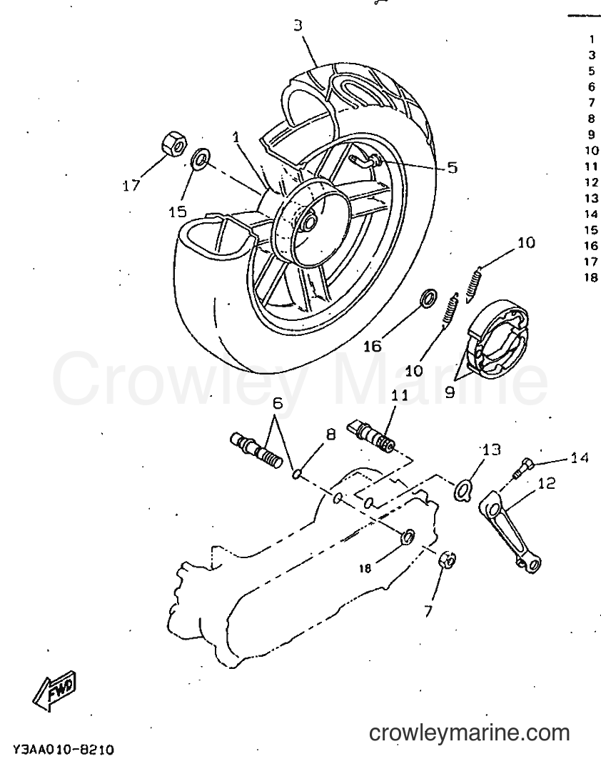 1998 Scooter CW50 - CW50 (4VVH) [010] - REAR WHEEL
