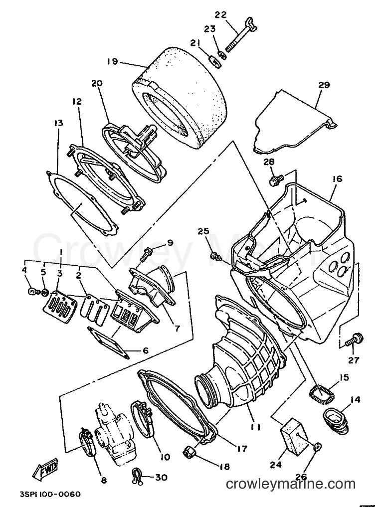1990 Dirt Bike YZ250 - YZ250 (3SP2) [030] - INTAKE