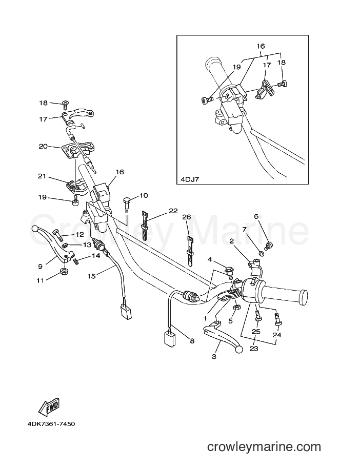 1997 Dirt Bike DT125R - DT125R (4DJ7) [010] - HANDLE SWITCH & LEVER