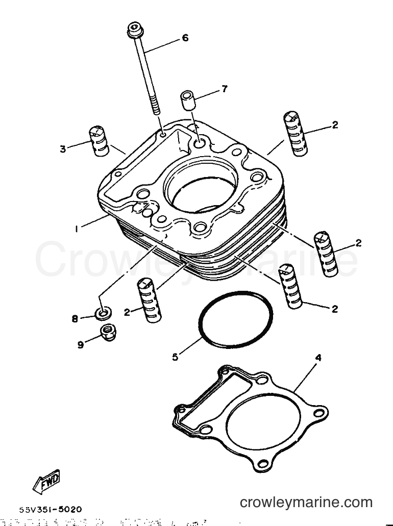 1987 Dirt Bike XT350 - XT350 (55V0) [050] - CYLINDER