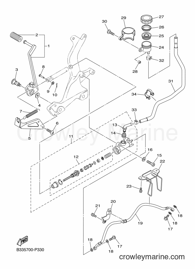 Yamaha Motors XVS950CR (B33D) [010] - REAR MASTER CYLINDER
