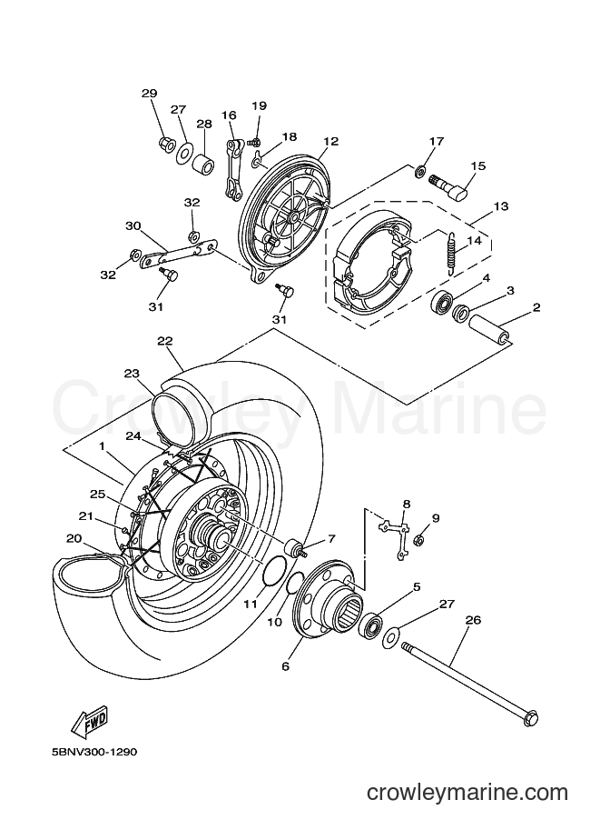 Yamaha Motors XVS650 (5FBJ) [010] - REAR WHEEL