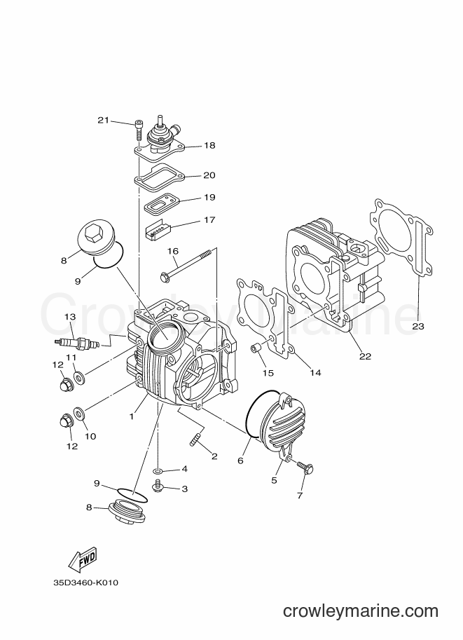 2012 Scooter T115LE - T115LE (16SC) [010] - CYLINDER HEAD