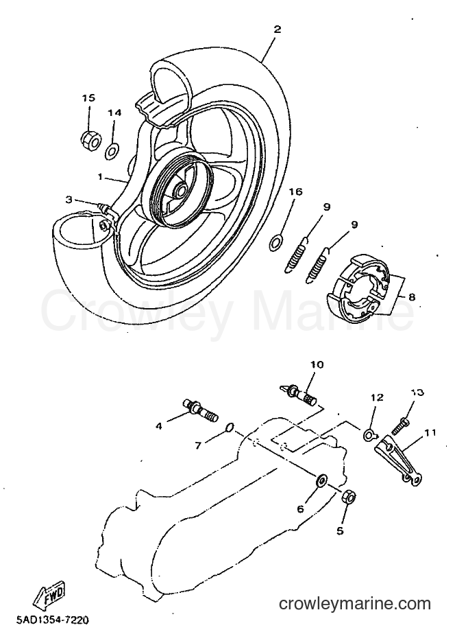 1999 Scooter YN50 - YN50 (5BW2) [010] - REAR WHEEL