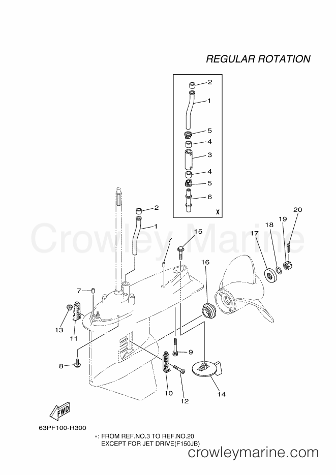 Yamaha Motors F150B (63PF) [310] - LOWER CASING & DRIVE 2