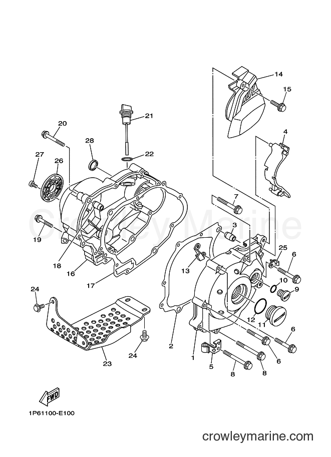 2007 Dirt Bike TT-R50E - TT-R50E (1P65) [010] - CRANKCASE COVER 1