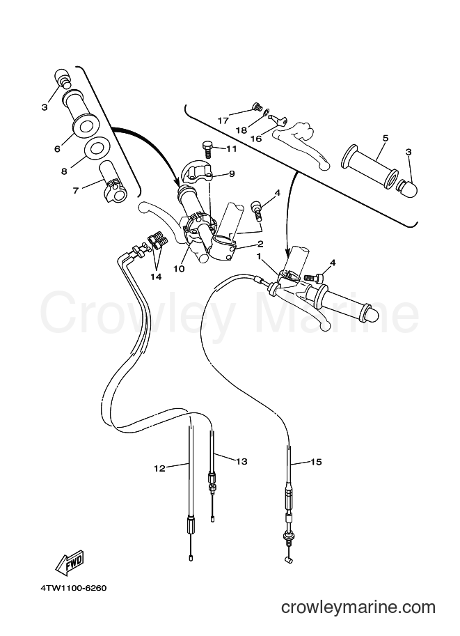 1996 Street Bike TZ250 - TZ250 (4TW1) [030] - STEERING HANDLE & CABLE