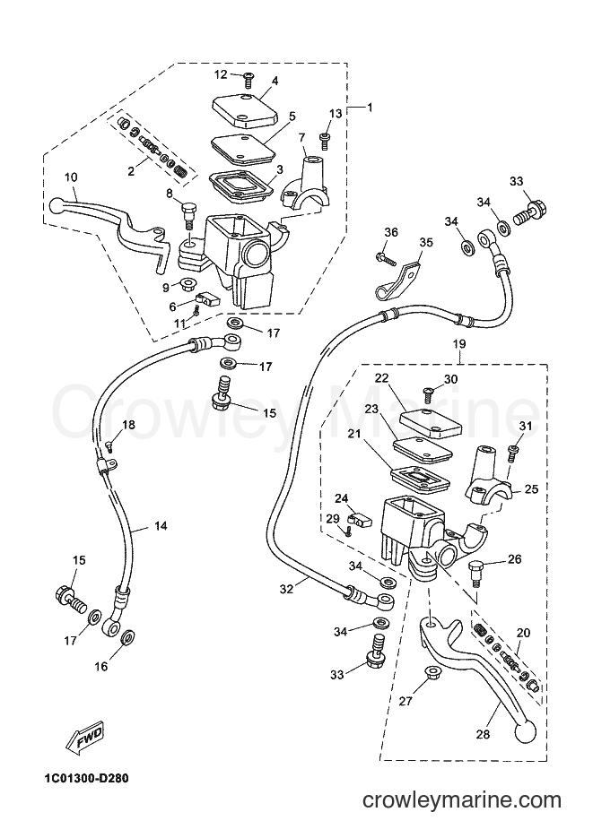 2005 Scooter YP250R - YP250R (1C01) [030] - FRONT MASTER CYLINDER