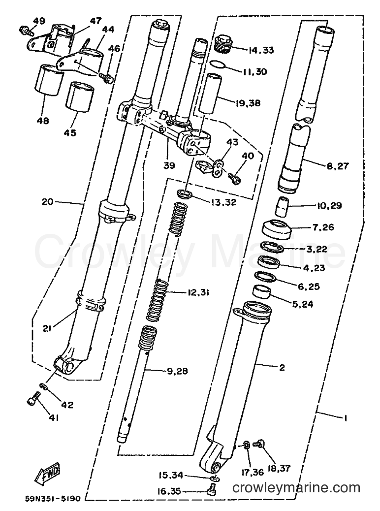 1988 Dirt Bike TY250 - TY250 (59N) [999] - FRONT FORK