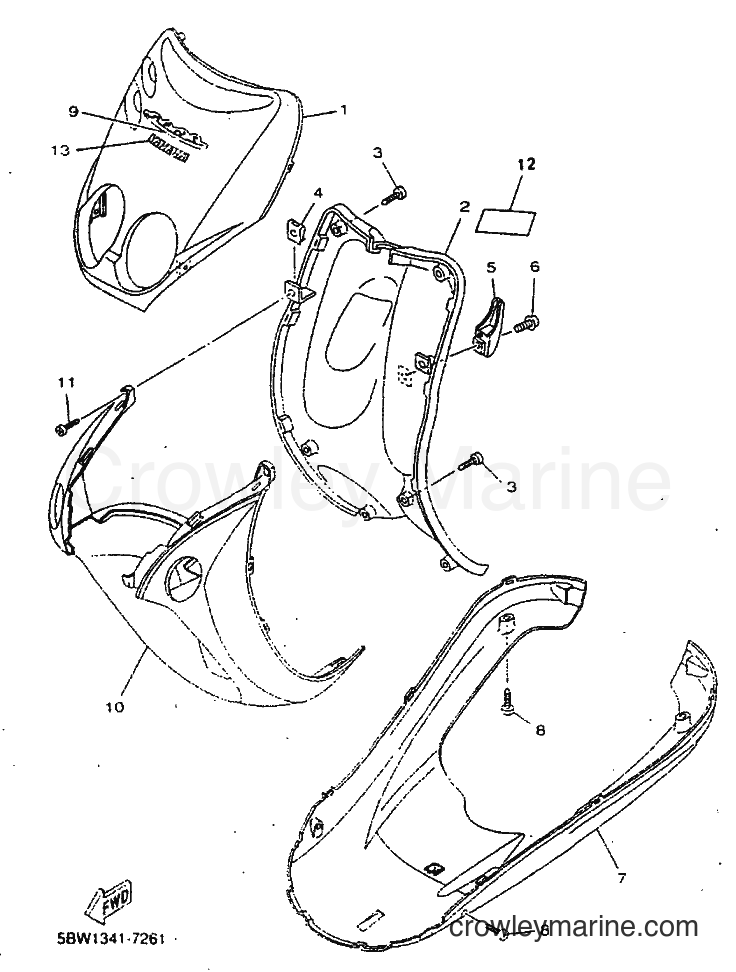 1999 Scooter YN50 - YN50 (5BW2) [010] - LEG SHIELD
