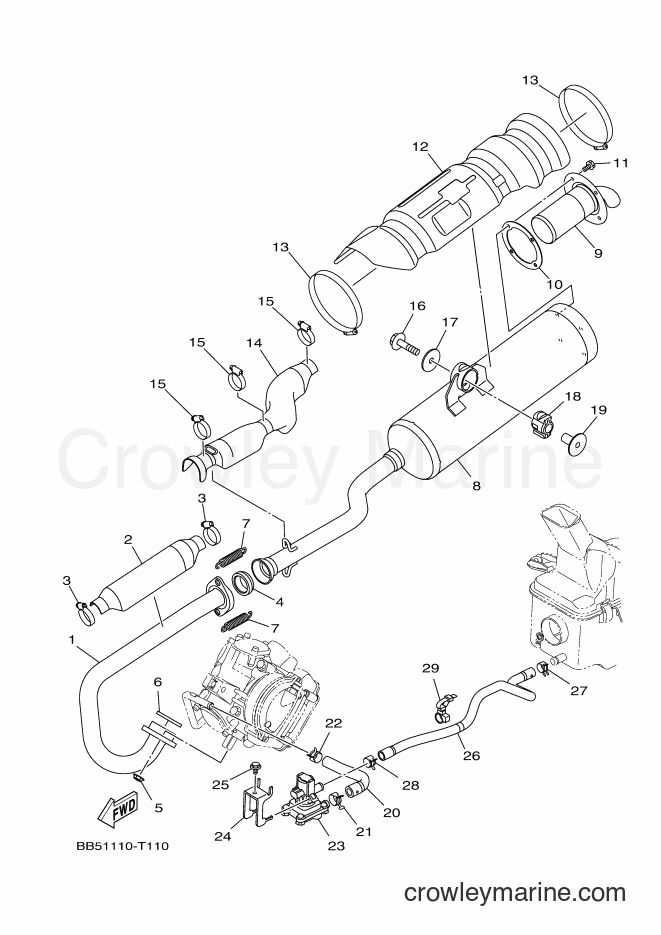 2019 ATV YFM450FWB - YFM450FWB (BJ5C) [010] - EXHAUST