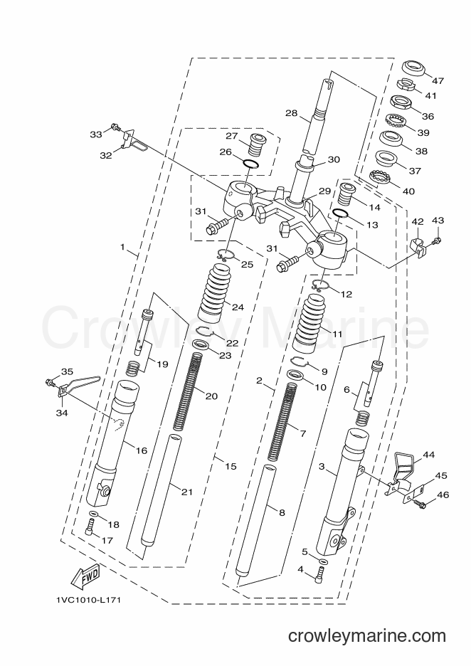 Yamaha Motors YW50F (1CDC) [010] - FRONT FORK
