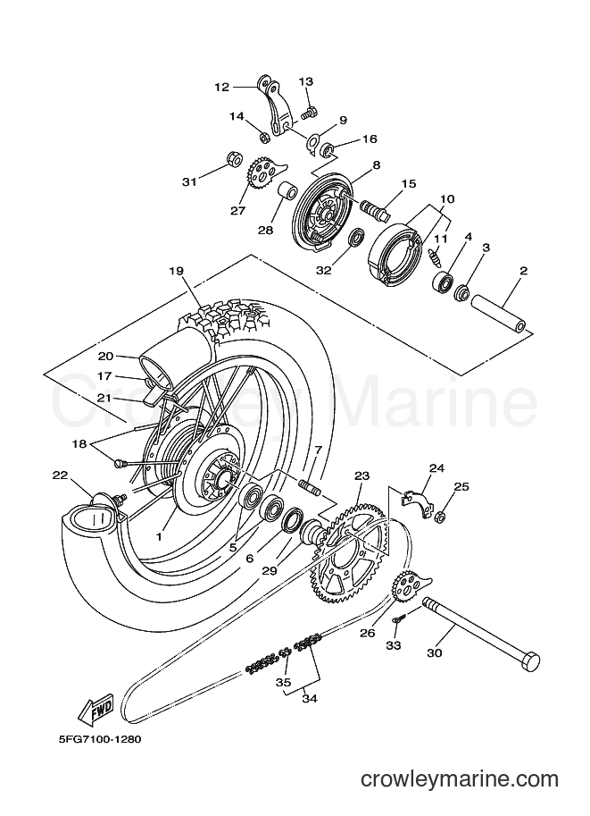 Yamaha Motors TT-R225 (5FG9) [010] - REAR WHEEL