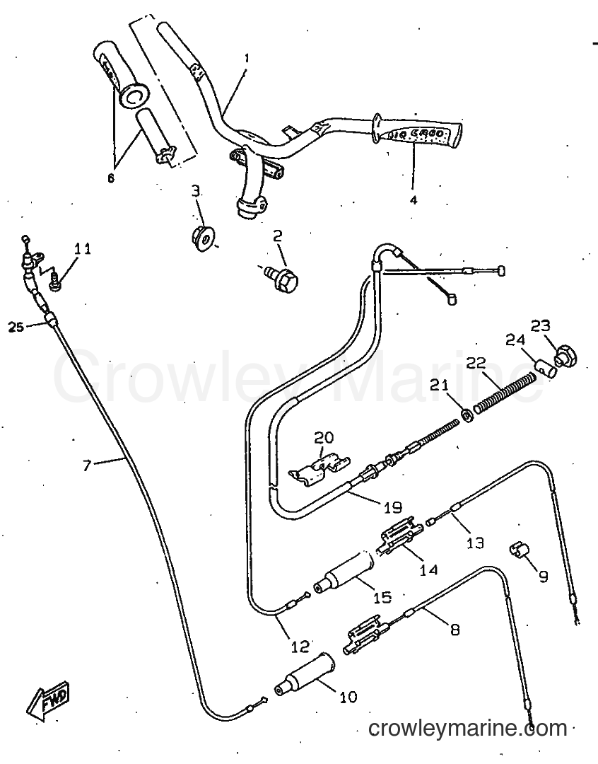 1998 Scooter CW50RSP - CW50RSP (4URF) [010] - STEERING HANDLE & CABLE