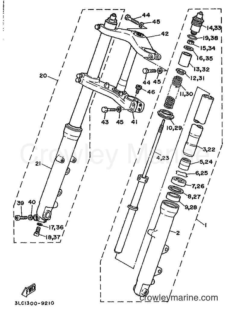 1989 Street Bike TZ250 - TZ250 (3LC1) [020] - FRONT FORK